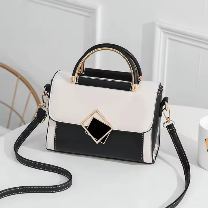 Bolso de Lujo Leten Pequeño Cruzado para Mujer Cartera de Mano con Hebilla de Bloque de Color - 1