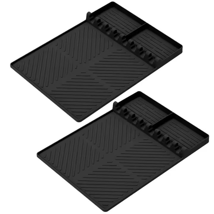 Herramientas negras para horno, almohadillas protectoras de silicona, almohadillas de limpieza a prueba de polvo, sartenes para barbacoa, almohadillas aislantes - 1