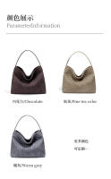 Bolso de mano tejido a mano de gran capacidad, mate, con textura moderna, versátil, para llevar al hombro, para ir al trabajo, tipo cubo, bandolera, para mujer - details 11