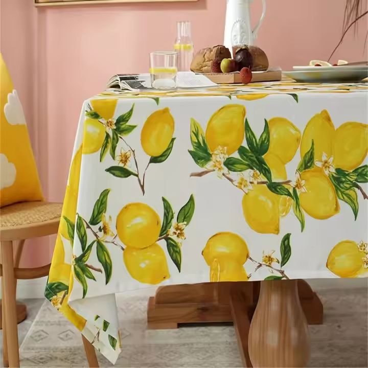 1 ud./mantel impermeable y resistente al aceite, serie de frutas de limón adecuado para mesas de comedor, decoración del hogar para banquetes - 1