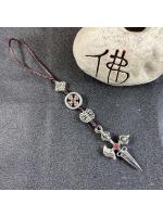 LLavero de campana de Vajra budista tibetana para hombre y mujer, colgante de joyería hecho a mano, cordón, campana de mano, cuerda tejida, colgadores de coche - details 10