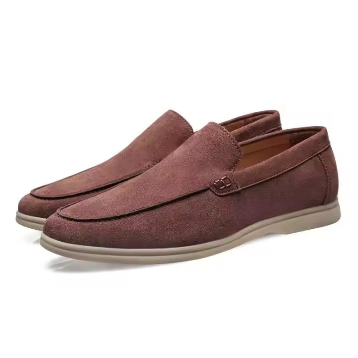 Zapatos de conducción informales transpirables de corte bajo de cuero, zapatos de vestir redondos - 1
