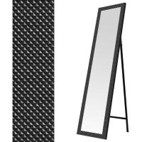 Espejo de Pie, de Cuerpo Entero, Marco de Plástico, Forma Rectangular de 37x157 cm, para Dormitorio, salón, Cuarto de baño, Pasillo Blanco o Negro (Blanco) - details 12