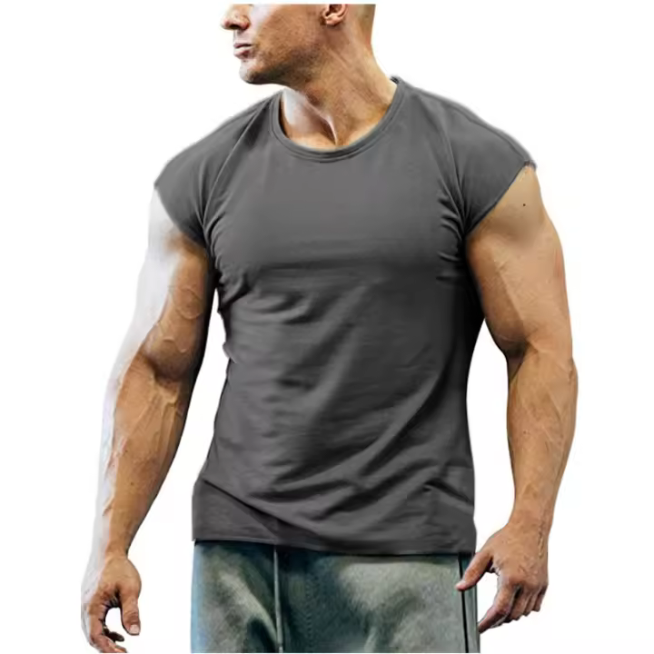Camisetas de Manga Corta Ajustadas para Hombre Primavera-Verano Ropa de Fitness Musculosa para Adolescentes Talla Grande - 1