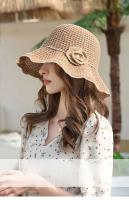 Negro Primavera Verano coreano playa paja wer ocio protección solar pescador sombrero de cubo para mujeres gorras de Panamá - details 0