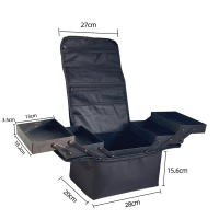 Bolsa de cosméticos Oxford tela de gran capacidad caja de maquillaje de maquillaje portátil para viajes de varias capas - details 3