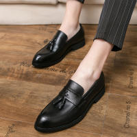 Mocasines con Borlas para Hombres Tacón Bajo, Color Sólido, Punto Acolchado, Resistente al Desgaste, Zapatos de Negocios Casuales - details 5