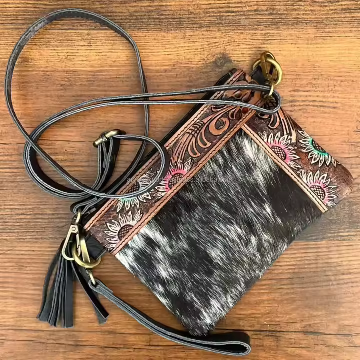 Bolso crossbody de cuero genuino de la muñeca de las mujeres de moda hechas a mano vendedoras calientes, mini bolso del solo hombro - 1