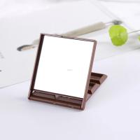 Espejo cuadrado de chocolate, bonito bloque de chocolate, diseño en forma de maquillaje, mini espejo plegable portátil, regalo, 1 ud. - details 3