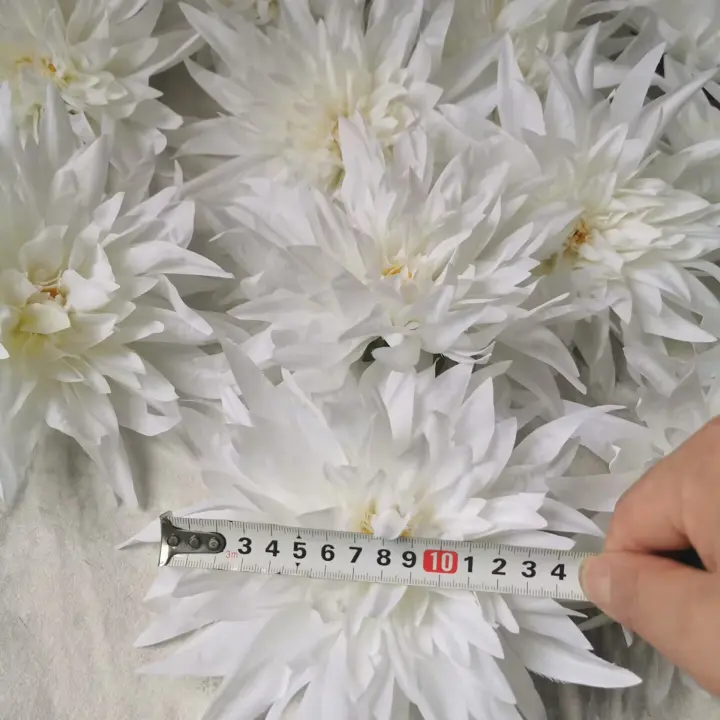 21 unid/lote flor Artificial cabeza de flor decoración de boda tela de seda grande hermosa crisantemo falso Dalia - 1