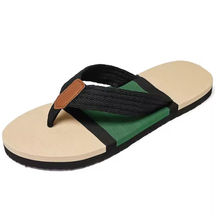 Chanclas de verano con contraste para hombre, zapatillas informales de exterior a la moda para hombre, sandalias de playa frescas y suaves - 1
