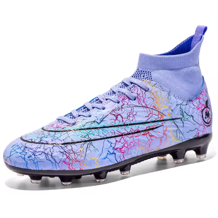Botas de fútbol profesionales para hombre, zapatos de fútbol de Punta larga, zapatos de tobillo alto para exteriores, zapatos de entrenamiento para niños - 1