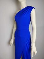 Vestido de Fiesta de Hombro Cautivador Color Sólido, Cuello Dobladillo, Vestido de Cuerpo Moldado con Abertura Moda para Mujeres - details 14