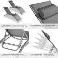 Set de 2 Tumbonas de Jardín Exterior Plegable con Reposacabezas Reclinable en 7 Posiciones - details 7