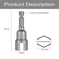 Llave de Tornillo de Ala 6.35mm Hex Apto para Herramientas Eléctricas de Ranurado Conjunto de Herramientas de Enchufe - details 4