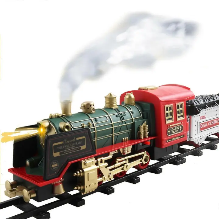 La mejor oferta, juego de juguetes para tren, tren eléctrico recargable con sonido remoto de luces de vapor - 1