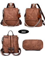 Mochila de Cuero de pu antirobo para Mujer, bolso de mano informal, bolso de viaje, bandolera - details 6