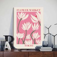 Cuadro de Pintura Nórdica en Lienzo con Marco de 3pcs Flores Salvajes del Mercado Posters Daneses Pastel Artístico para Pared de Dormitorio Decoración Aestética Material de Lienzo Marca JUBEER - details 11