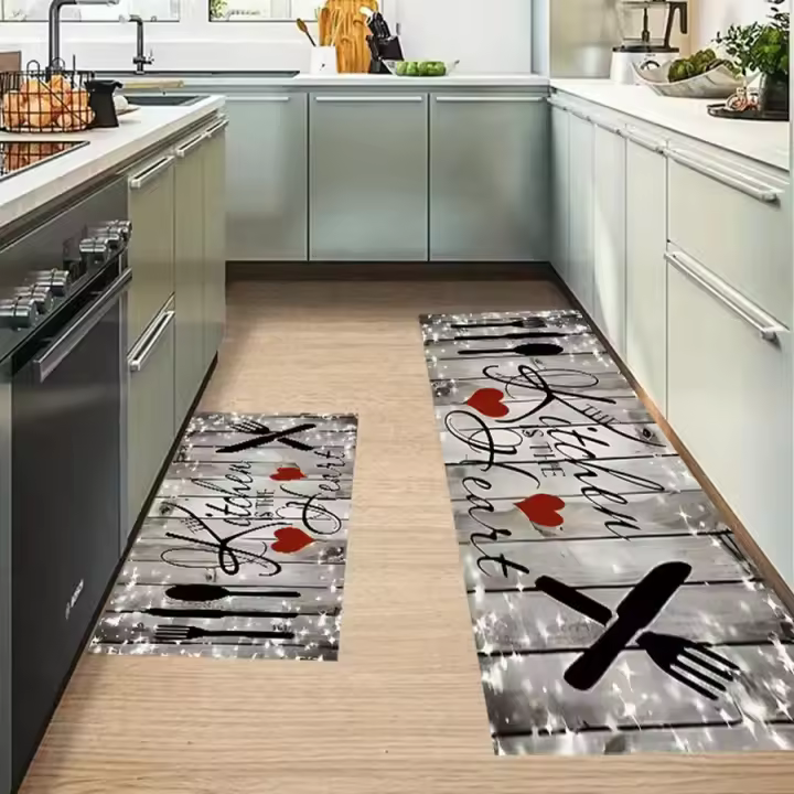 Juego de Alfombras de Cocina Antideslizantes Lavables Adecuadas para Habitación de Niños, Puerta, Exterior - 1