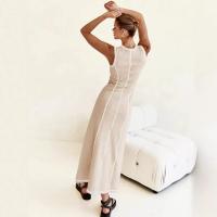 Sentido Del Diseño Vestido Largo De Punto para Mujer, Cuello Redondo Sin Mangas, Retro, Europeo Y Americano, línea A, Francés - details 3