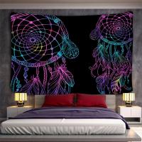 Atrapasueños De Luna psicodélica, tapiz de plumas, Hippie, Mandala bohemio grande, tela de pared, alfombra, decoración de techo para habitación - details 5