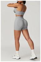 Shorts de Yoga de Cintura Alta Ajuste de Barriga, Levantamiento de Cadera, Ropa de Gimnasio de Nylon Zapatillas de Correr para Primavera/Verano - details 25