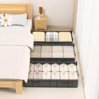 Bolsa de almacenamiento debajo de la cama de tela no tejida, ventana transparente, doble cremallera, cajas de almacenamiento planas debajo de la cama, plegables a prueba de humedad - details 5