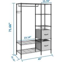 alambre para ropa 6 niveles Vestidor metal resistente para colgar ropa 44.9"L x 15.74"W x 70.9"H Carga máxima - details 5