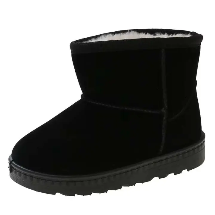 Nuevas botas de nieve de princesa de dibujos animados a la moda, zapatos de invierno de piel esponjosa para niñas, precio bajo para niños - 1