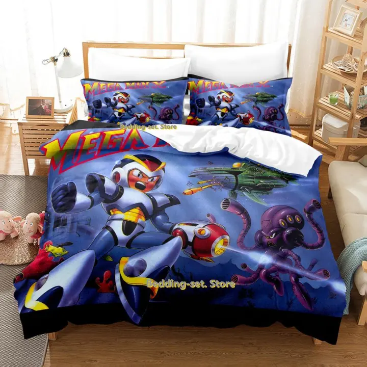 Mega Man X DiVE Juego de Ropa de Cama Tamaño Cama 3D Anime Ropa de Cama para Adultos y Niños - 1