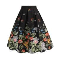 Falda con estampado de flores de moda para mujer, falda delgada con cintura plisada - details 2