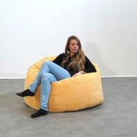 Terciopelo Acanalado - Suave y Confortable - Puff Pera con Relleno de Espuma Incluido, Óptimo Apoyo para la Espalda - Bean Bag, Sofa Puff Gigante (100 cm, Azul Marino) - details 9