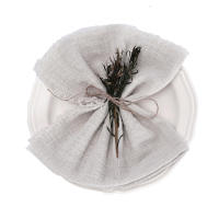 10 Uds. Servilleta de algodón de gasa verde salvia de 32x32cm, servilletas reutilizables para decoración de mesa de Navidad, fiesta de boda, servilletas Retro con rebabas, venta al por mayor - details 9