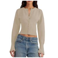 Suéter de Punto con Cuello Redondo Abrigo Suelto para Mujer con Botón Oculto Cálido, Moda y Estilo - details 3