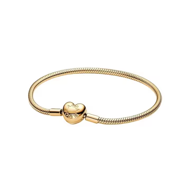Pandora chapado en cobre blanco grueso plata oro rosa hueso de serpiente pulsera AMOR amor pulsera - 1