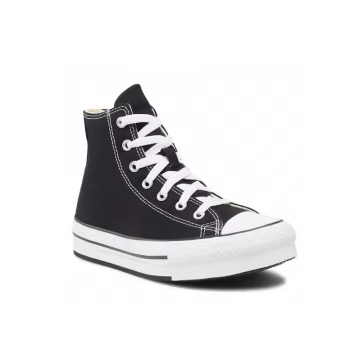 Zapatilla Plataforma Alta Lona GS Negro - 1