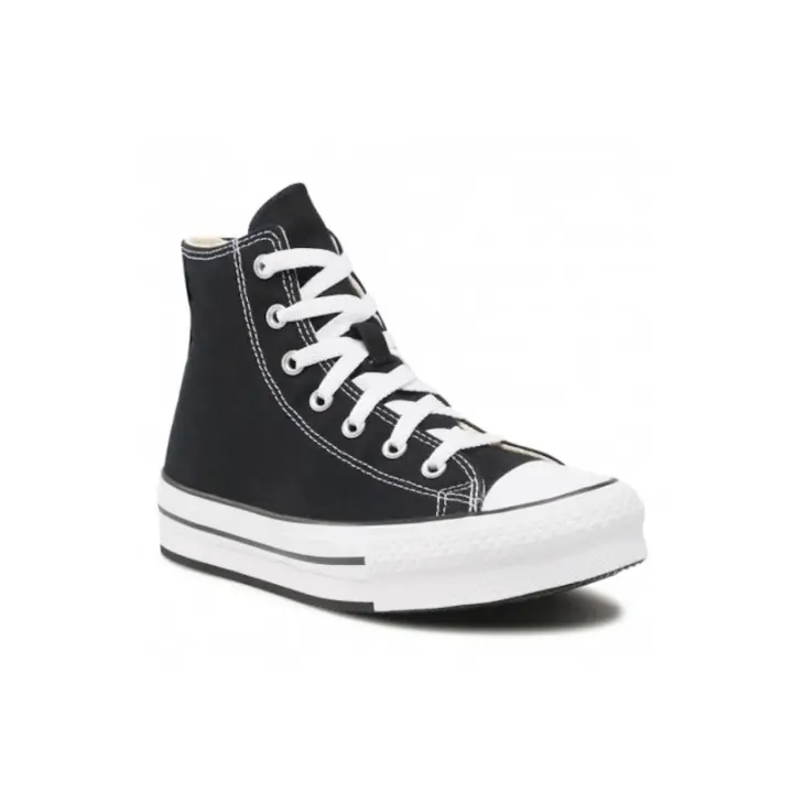 Zapatilla Plataforma Alta Lona GS Negro - 1