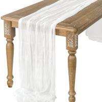 Camino de mesa de gasa semitransparente para comedor, decoración de boda Vintage, arcos de banquetes, Decoración Retro Boho - details 2