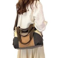 Moda bolso de las mujeres, la colisión bolsa de lona, de gran capacidad, retro, empalme bolsa de tela, nuevo bolso de hombro - details 3