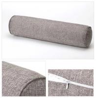 Almohada cilíndrica de lino y algodón, cojín de cabecera de sofá de oficina, extraíble y lavable, Color sólido - details 17