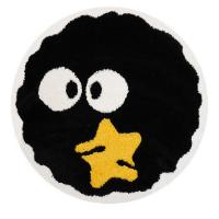 Alfombra de briquetas negras de dibujos animados, alfombra redonda peluda de felpa suave para salón, alfombra antideslizante para mesa de centro, alfombrilla para silla de juegos, decoración del hogar - details 1