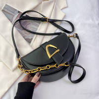 Bolso de sillín con textura Retro para mujer, novedad de verano 2024, bolso con cadena para axila, bandolera de hombro informal que combina con todo, moda - details 5
