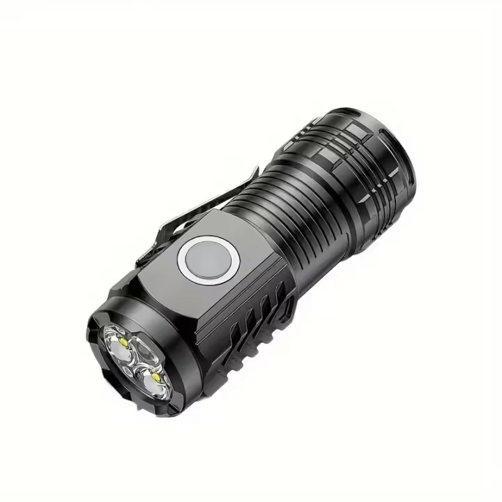 Linterna Táctica LED Impermeable, Carga Recargable por USB, 3 LED, Clip Magnético, Luz de Trabajo para Exteriores Ideal para Senderismo, Camping, Patrolamiento, Auto Reparación - 1