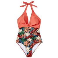 Circy Traje de Baño de Un Pie sin Espalda con Estampado de Leopardo Bikini de Encaje para Mujeres - details 18