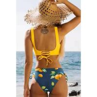 Traje de baño trenzado para mujer, bikini de dos piezas con cintura alta - details 3