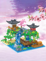 Peach Blossom Pond Building Block Girl's Chinese Style Series Assembly Particle High difficulty Puzzle Assembly Toy - details 0