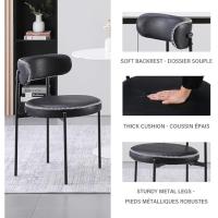 4, sillas de comedor nórdicas para cocina, patas de metal, silla de salón acolchada, respaldo y patas de acero negro, para sala de estar, comedor - details 5