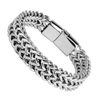 HNSP Joyería de acero inoxidable de 10 mm para hombre, cerradura oculta, pulsera, accesorios de tamaño 19/21/23 cm - details 5