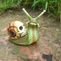 Escultura de Calavera de Caracol Decoración Gótica Estatua de Caracol para Jardín Figura de Halloween Adorno de Escritorio Artesanía de Resina DIY - details 5