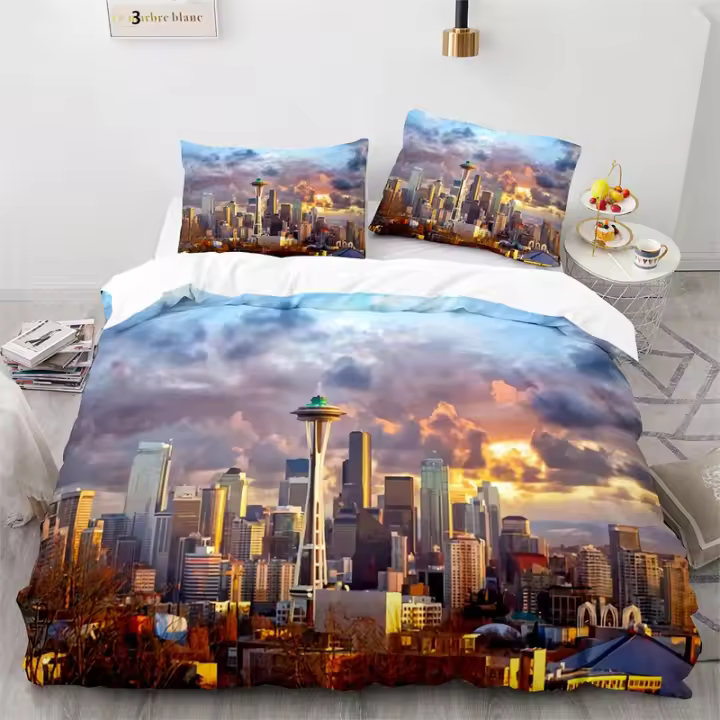 Cubierta de Duvet de Liberty Hall Tamaño Rey Microfibra Marca de Nueva York - 1